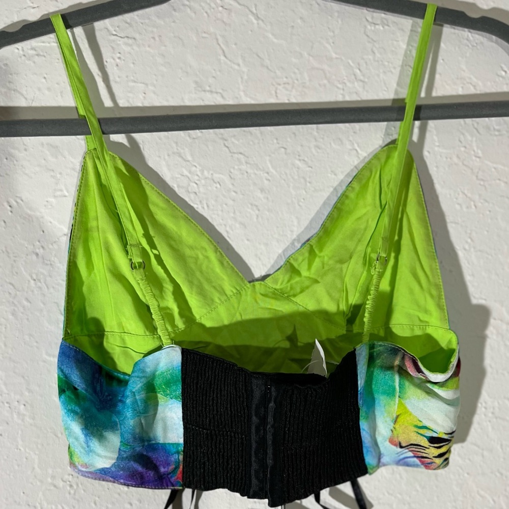 LF Indikah Bralette Crop Top Blue Green Size 8 Medium - Picture 5 of 10